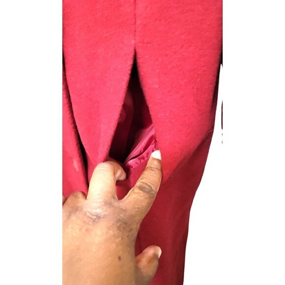 Chadwicks Womens Wool Blend Red Long Coat - Picture 8 of 12
